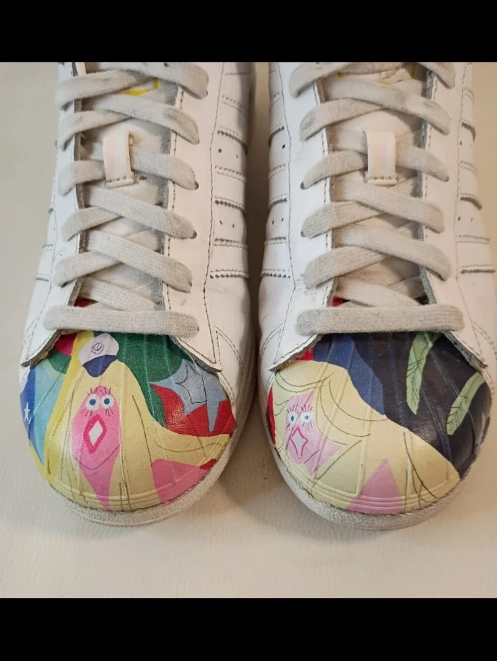 Adidas Originals White Superstar Pharrell Supershell Leather Sneakers Mens 7.5